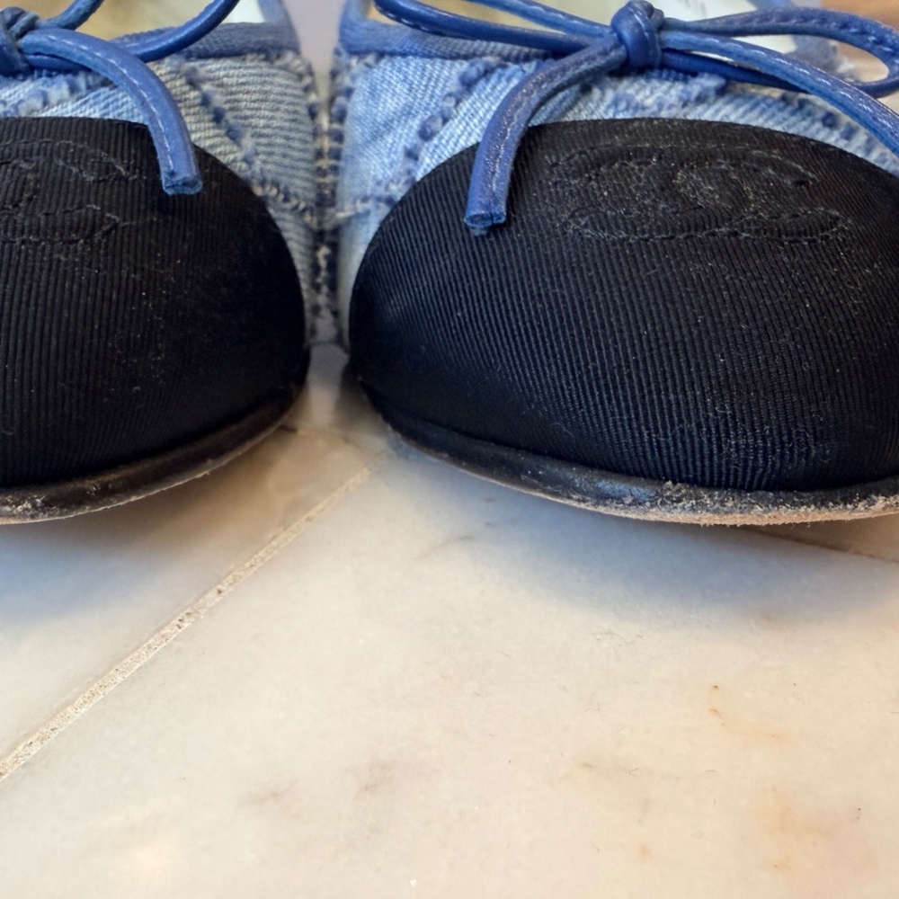 CHANEL Denim Quilted Ballet Flats 36 1/2 - Picture 6 of 10